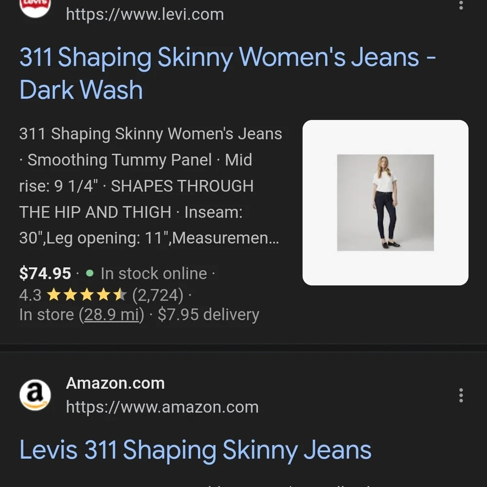 Women 311 Shaping Skinny Black Jeans - Picture 7 of 7